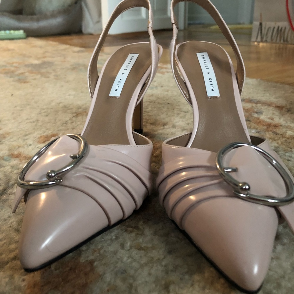 Charles and Keith blush pink heels
